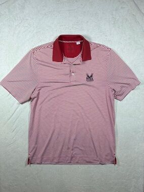 2014 Valhalla PGA Championship Large Cutter & Buck Red Striped Polo Shirt